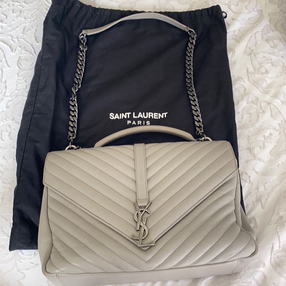 Saint Laurent College handbag in light Grey